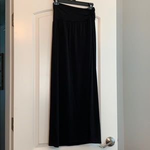 Black spandex maxi skirt
